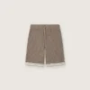 Unisex-bermudashorts i duvgrå stickad tröja
