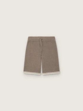 Unisex-bermudashorts i duvgrå stickad tröja