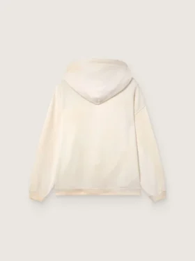 Unisex-hoodie med stjärna i vit bomull med logotryck