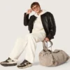 Star unisex-träningsbyxor i vintagevit fleece
