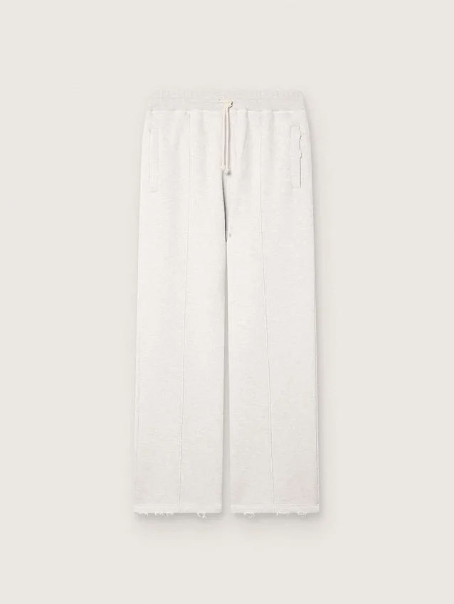 Unisex-joggingbyxor i grå melerad fleece