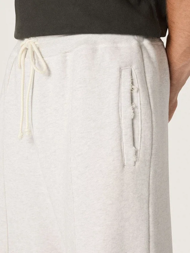 Unisex-joggingbyxor i grå melerad fleece