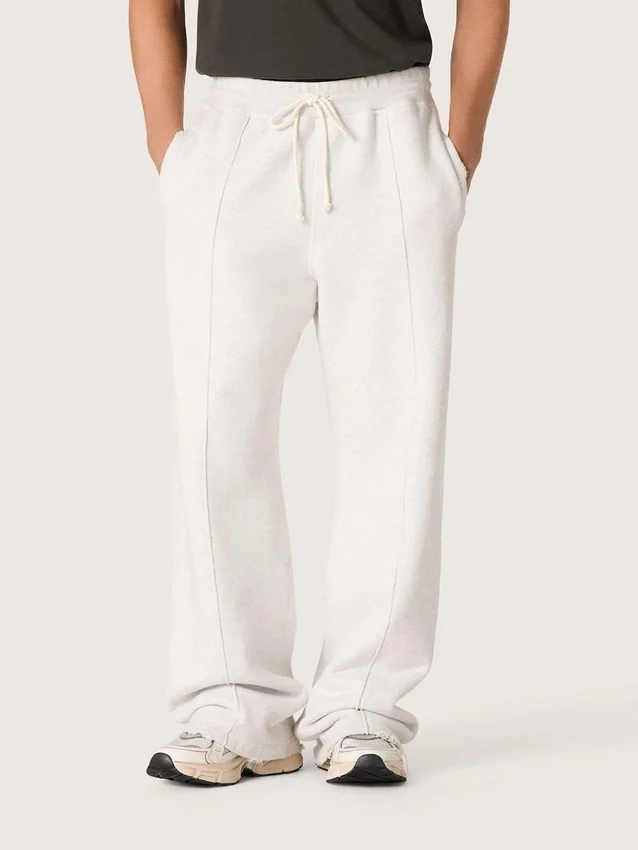 Unisex-joggingbyxor i grå melerad fleece