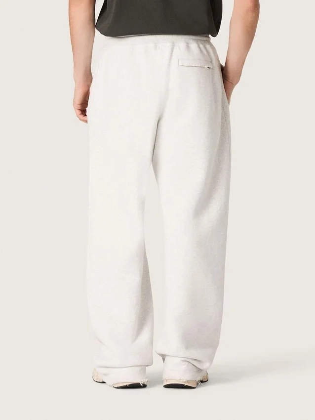 Unisex-joggingbyxor i grå melerad fleece