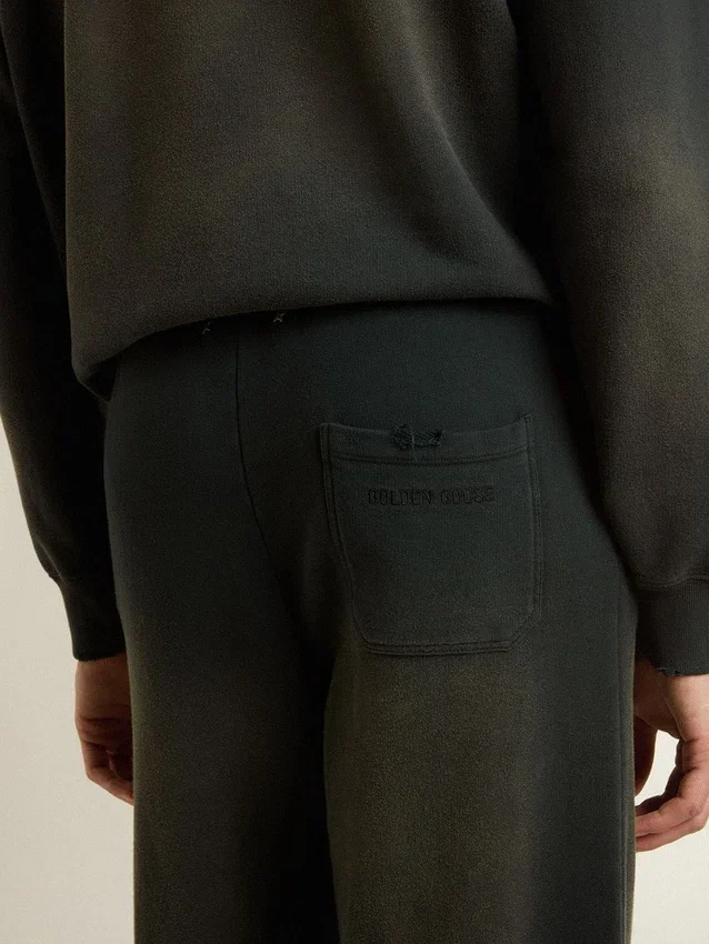 Unisex-joggingbyxor i tvättad svart