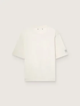 Unisex Resort-skjorta i vit bomull med tryck och logotyp