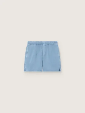 Unisex-shorts i ljusblå bomullstwill