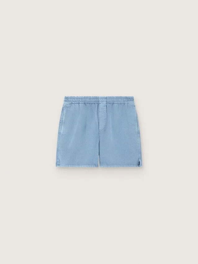 Unisex-shorts i ljusblå bomullstwill