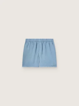 Unisex-shorts i ljusblå bomullstwill