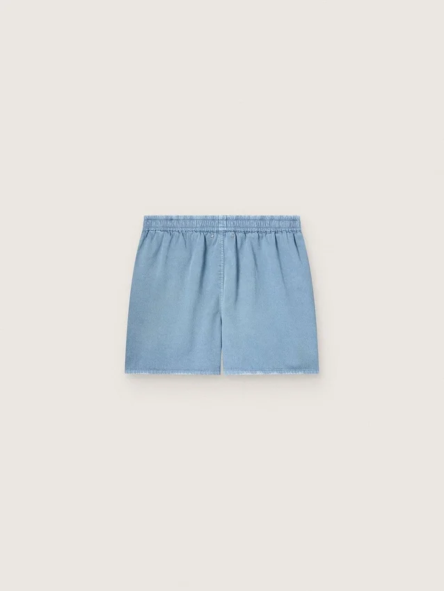 Unisex-shorts i ljusblå bomullstwill