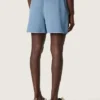 Unisex-shorts i ljusblå bomullstwill