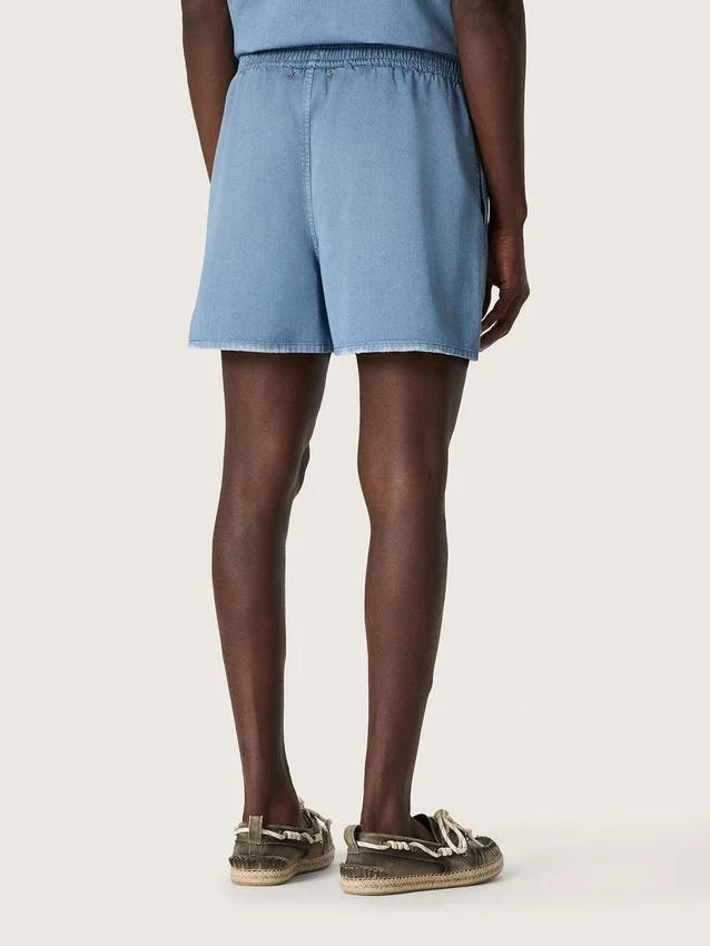 Unisex-shorts i ljusblå bomullstwill