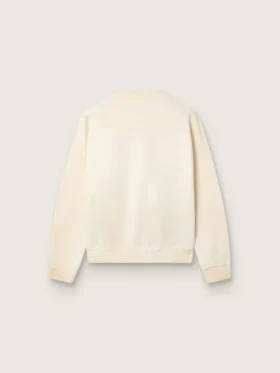 Unisex-sweatshirt i bomull i vintagevitt med broderade VCE-märken