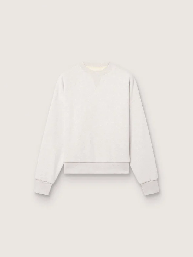 Unisex-sweatshirt i grå bomull med broderi och kristaller