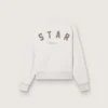 Unisex-sweatshirt i grå bomull med broderi och kristaller