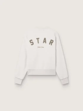 Unisex-sweatshirt i grå bomull med broderi och kristaller