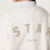 Unisex-sweatshirt i grå bomull med broderi och kristaller