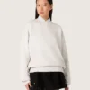 Unisex-sweatshirt i grå bomull med broderi och kristaller