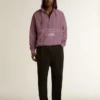 Unisex-sweatshirt i mauve bomull med tryck på framsidan