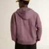 Unisex-sweatshirt i mauve bomull med tryck på framsidan
