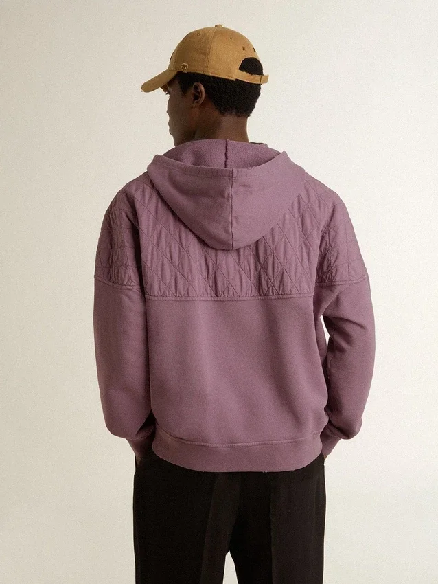 Unisex-sweatshirt i mauve bomull med tryck på framsidan