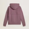 Unisex-sweatshirt i mauve bomull med tryck på framsidan