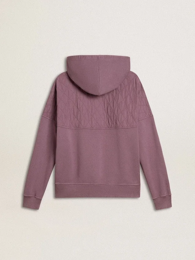 Unisex-sweatshirt i mauve bomull med tryck på framsidan
