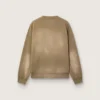 Unisex-sweatshirt i militärgrön bomull med blekt utseende och broderad logotyp