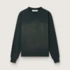 Unisex-sweatshirt i sliten svart bomull med broderad logotyp