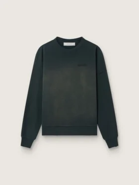 Unisex-sweatshirt i sliten svart bomull med broderad logotyp