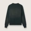 Unisex-sweatshirt i sliten svart bomull med broderad logotyp