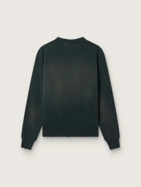 Unisex-sweatshirt i sliten svart bomull med broderad logotyp