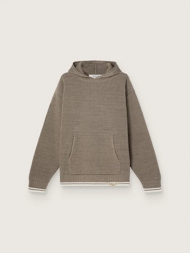 Unisex-sweatshirt med huva i duvgrått