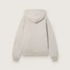 Unisex-sweatshirt med huva i grå bomull med vintageflagga-tryck