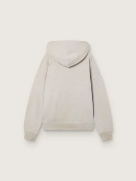 Unisex-sweatshirt med huva i grå bomull med vintageflagga-tryck
