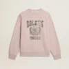 Unisex-sweatshirt med rund hals i färgen Old Rose och grönt logotryck