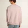 Unisex-sweatshirt med rund hals i färgen Old Rose och grönt logotryck