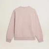 Unisex-sweatshirt med rund hals i färgen Old Rose och grönt logotryck