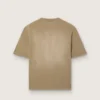 Unisex-t-shirt i beige bomullsjersey med broderad logotyp