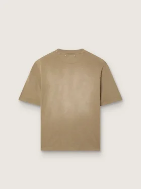 Unisex-t-shirt i beige bomullsjersey med broderad logotyp