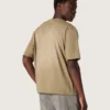 Unisex-t-shirt i beige bomullsjersey med broderad logotyp