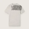 Unisex-t-shirt i grå melerad jersey med flaggtryck