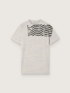 Unisex-t-shirt i grå melerad jersey med flaggtryck