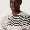 Unisex-t-shirt i grå melerad jersey med flaggtryck