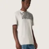 Unisex-t-shirt i grå melerad jersey med flaggtryck