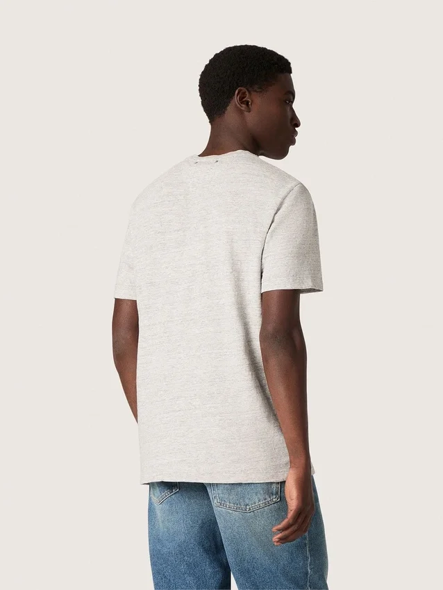 Unisex-t-shirt i grå melerad jersey med flaggtryck