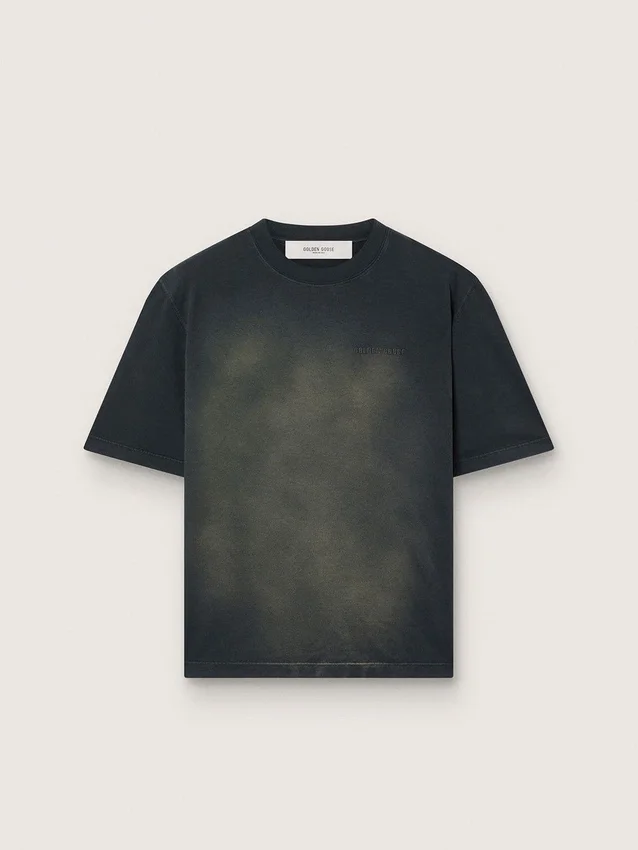 Unisex-t-shirt i svart bomullsjersey med broderad logotyp