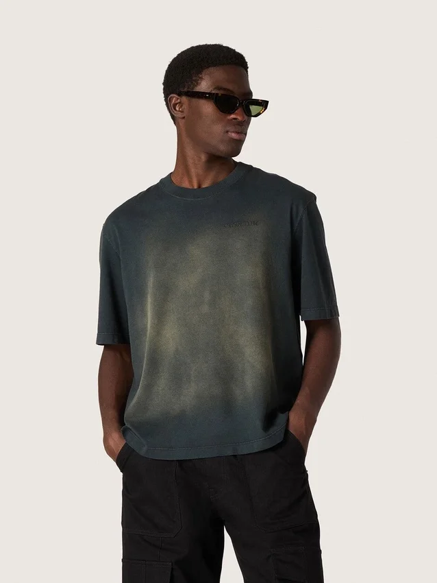 Unisex-t-shirt i svart bomullsjersey med broderad logotyp