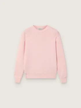 Unisex-tröja i rosa ribbat tyg från Golden för barn med Golden-logotyp på ryggen