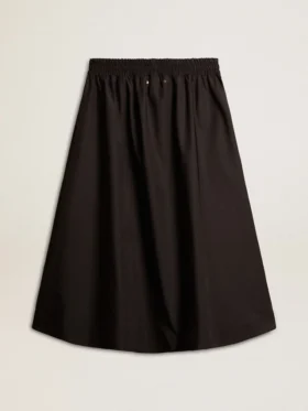Utställd kjol i svart teknisk nylon